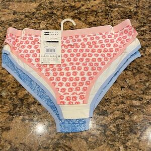 Billabong women’s  Floral and Patterned Underwear Set - Pink and Blue